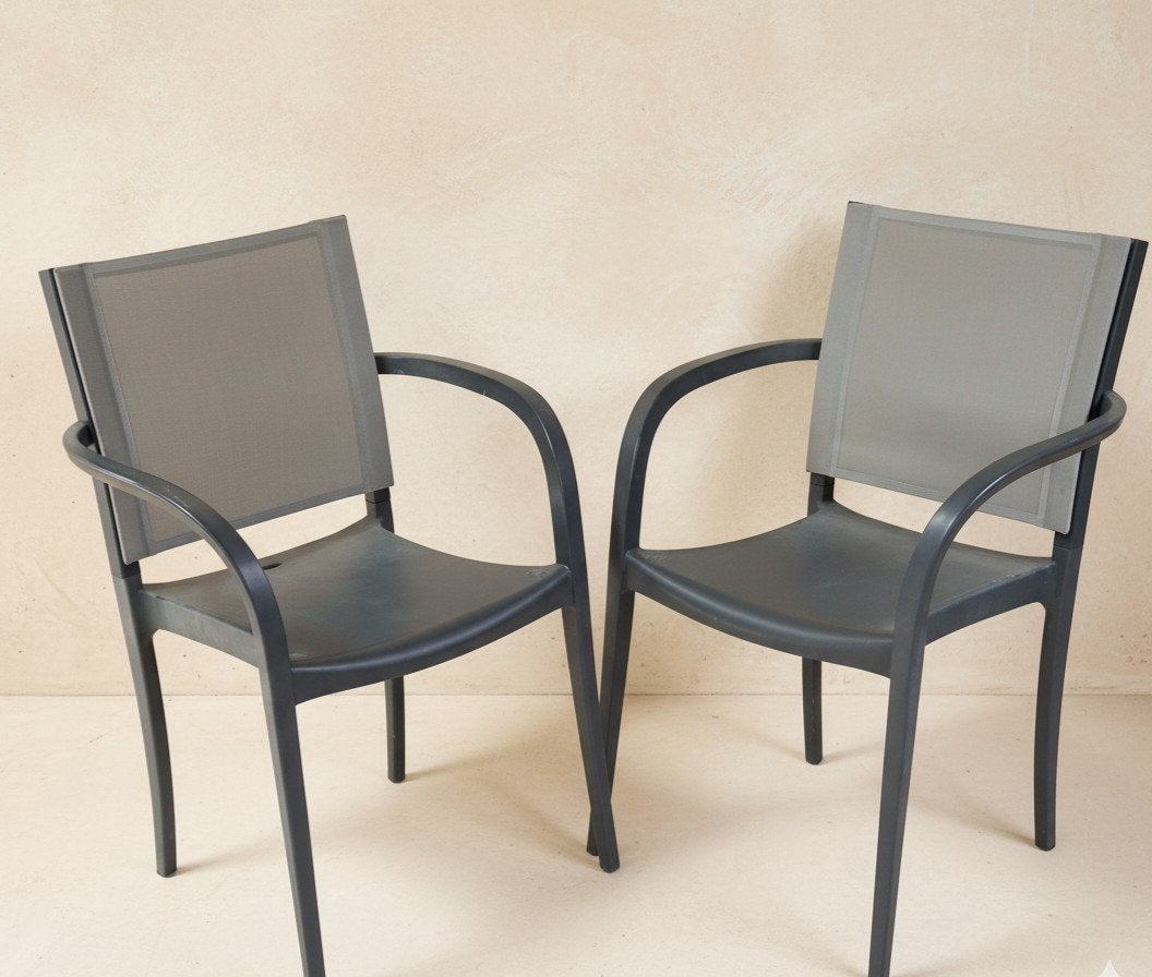26 x Grosfillex terrasstoelen terras cafe horeca stoelen, Huis en Inrichting, Kunststof, Zwart, Ophalen of Verzenden, Zo goed als nieuw