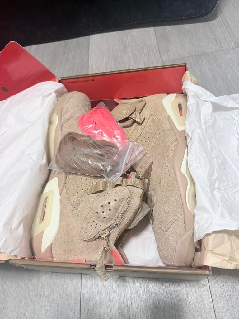 Nike Jordan 6 Retro Travis Scott British Khaki mt 47,5 us13, Ophalen, Bruin, Nieuw, Sneakers of Gympen