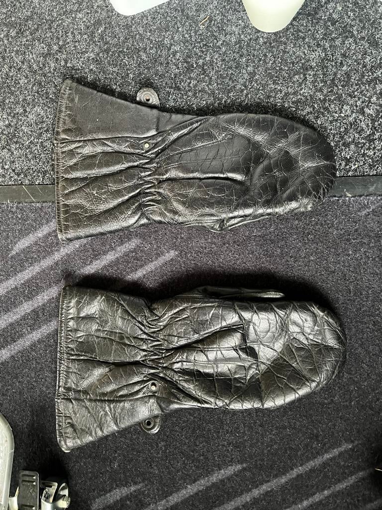 Antiek/vintage WWII leren motor wanten/handschoenen zwart, Ophalen of Verzenden, Overige soorten, Kleding of Schoenen