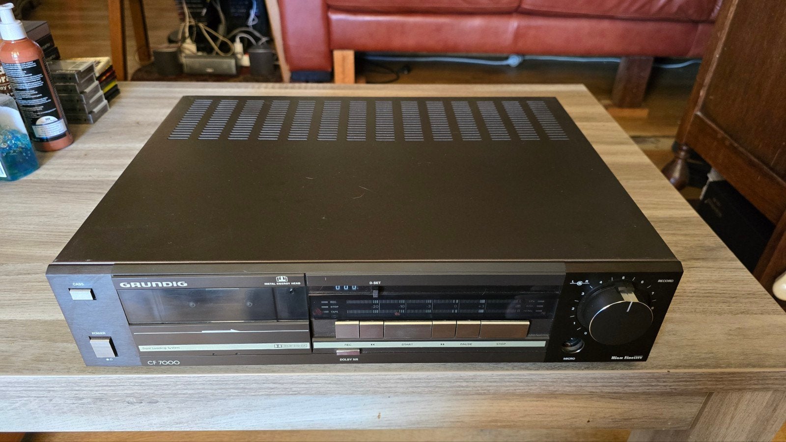 Vintage Grundig CF 7000 Cassettedeck defect. Aandrijfsnaartj, Ophalen of Verzenden, Enkel, Overige merken, Tiptoetsen