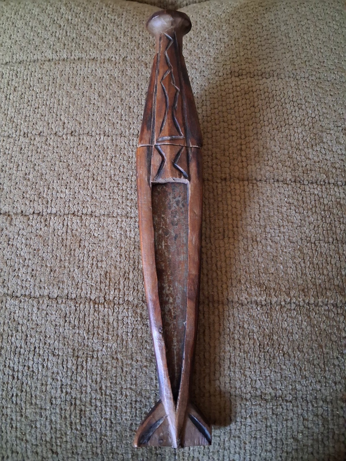 Ovambo Ndoro / Omukondo tribale dolk houten schede (29cm, Antiek en Kunst, Kunst | Niet-Westerse kunst, Hout, Afrika, Ophalen of Verzenden