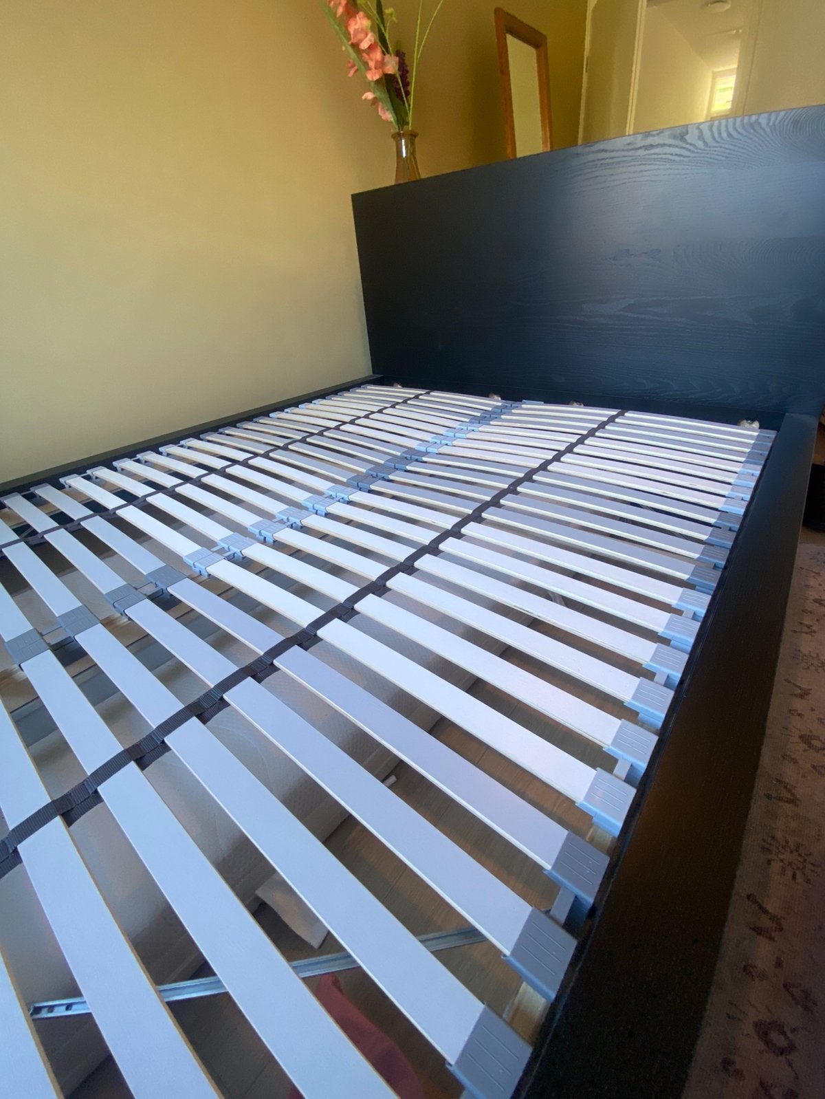 IKEA Malm bed 140x200 cm, Ophalen, Zwart, Tweepersoons, 140 cm