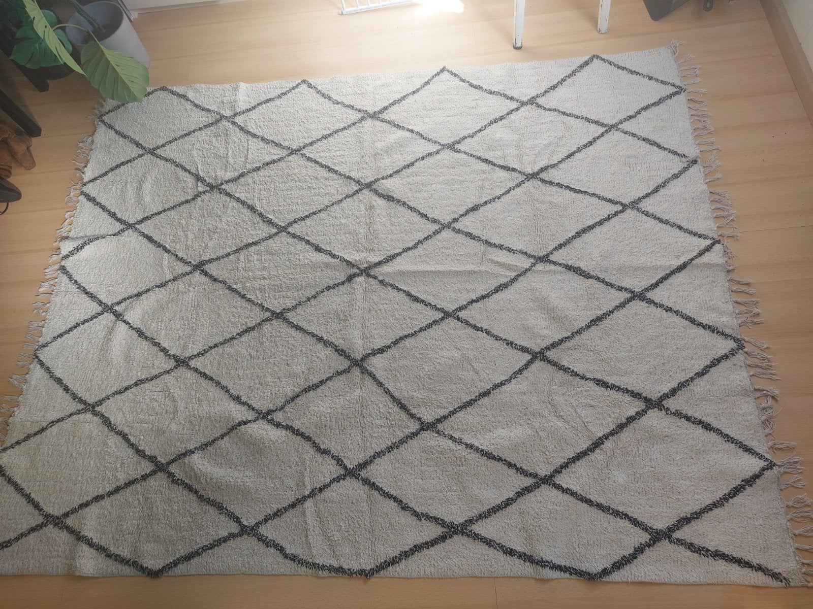 Groot vloerkleed met ruitpatroon - 250x200 cm, Ophalen, Gebruikt, 200 cm of meer, 200 cm of meer