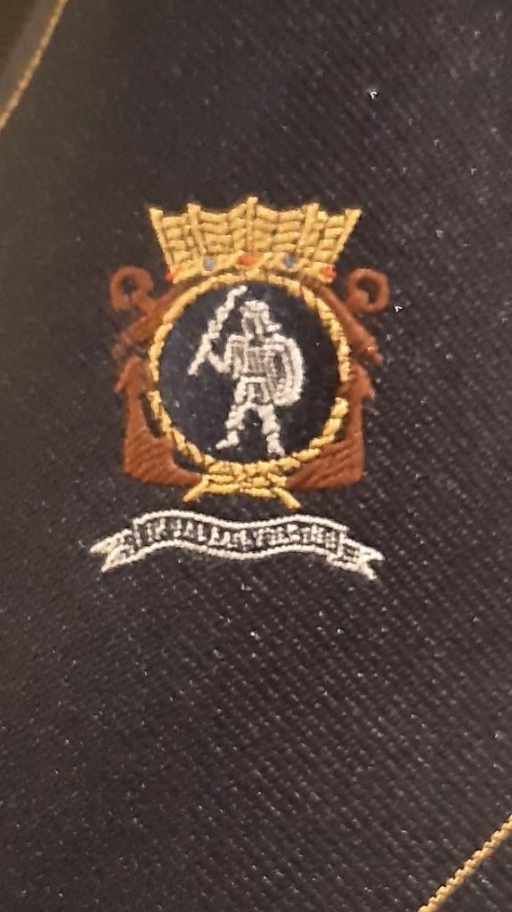 Koninklijke Marine stropdas Hr. Ms. Karel Doorman geel, Ophalen of Verzenden, Marine, Nederland, Kleding of Schoenen