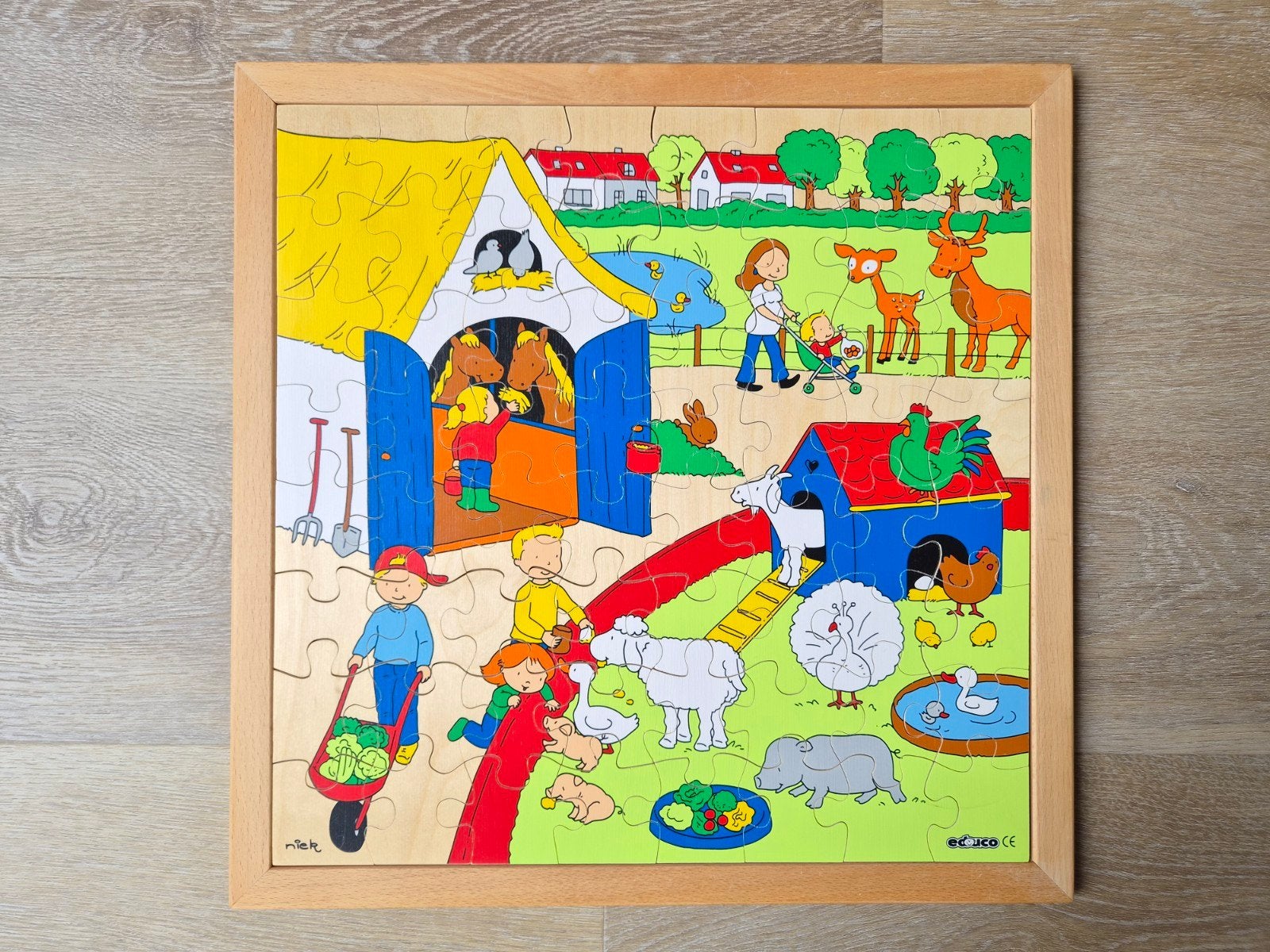 Educo puzzel kinderboerderij (64 stukjes), Kinderen en Baby's, Speelgoed | Kinderpuzzels, Gebruikt, Van hout, 4 tot 6 jaar, Meer dan 50 stukjes