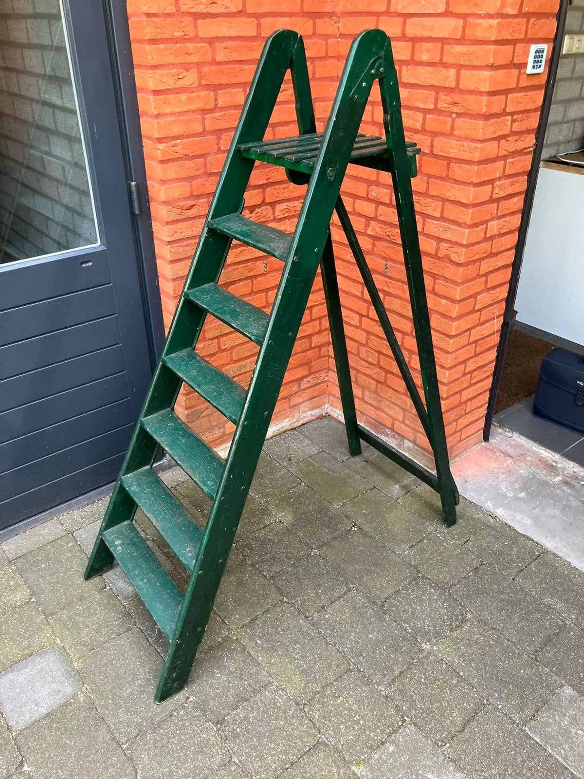 Vintage houten schilderstrap, Ophalen, Gebruikt, Minder dan 2 meter