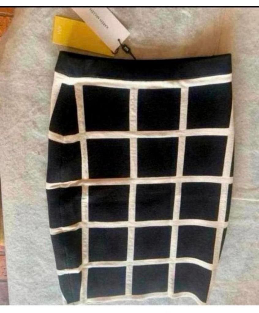 Karen Millen kort jurk rok dress XS zwart wit NIEUW rokje, Zwart, Nieuw, Ophalen of Verzenden, H