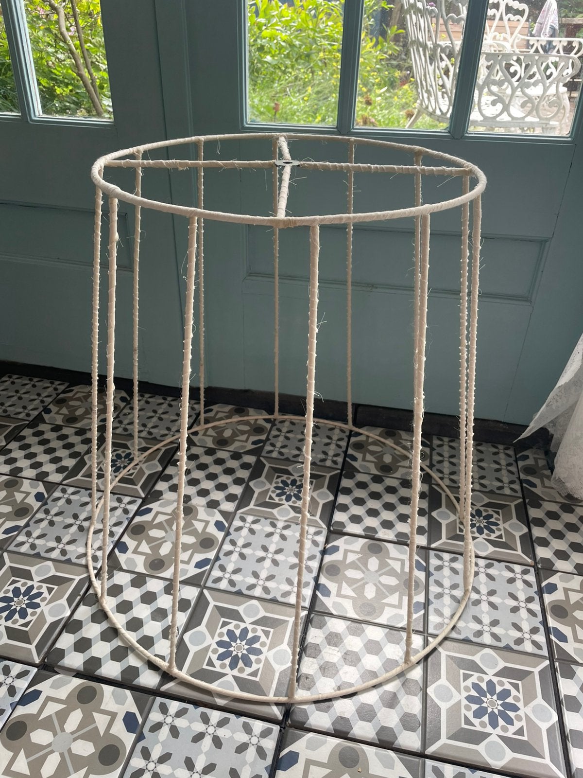 Vintage draad lampenkap - perfect voor feest decoratie, Huis en Inrichting, Lampen | Lampenkappen, 57 cm, Rond, Zo goed als nieuw