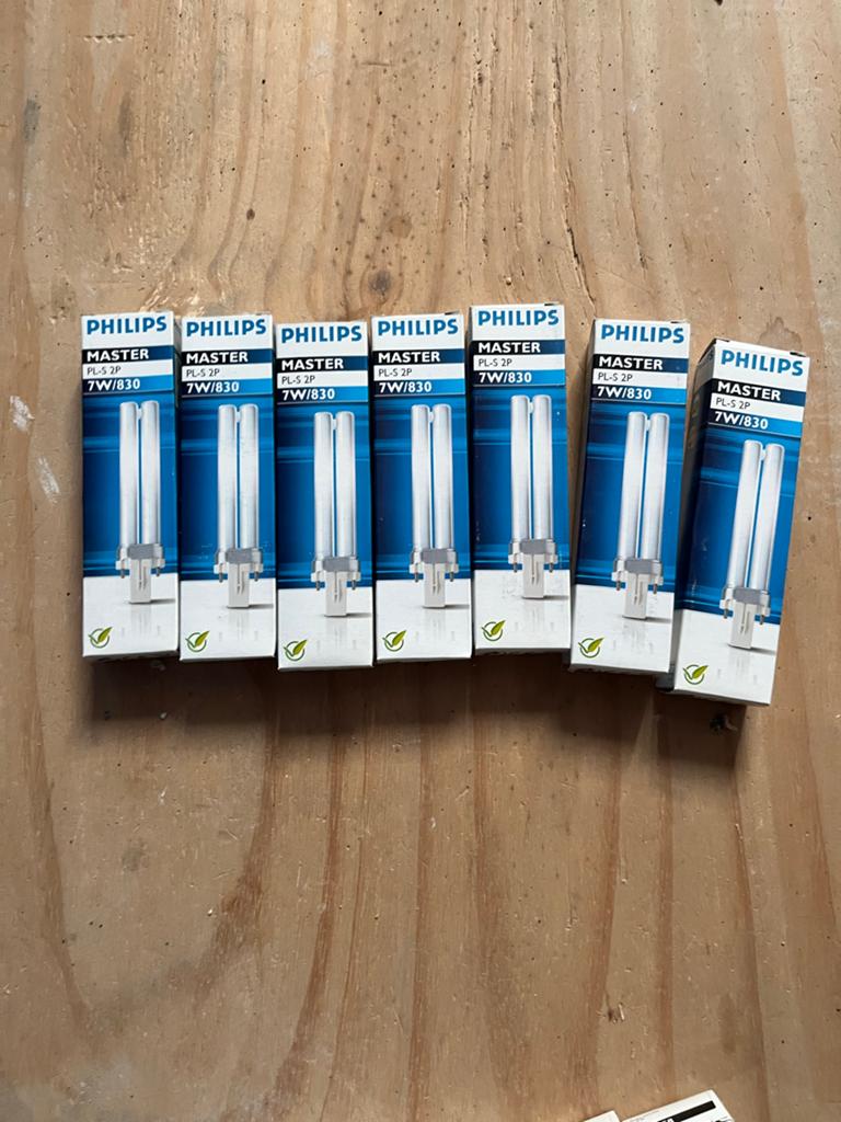 7x Philips Master PL-S 2P 7W/830 lampen, Huis en Inrichting, Lampen | Losse lampen, Ophalen of Verzenden, Zo goed als nieuw