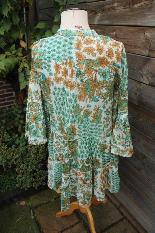 Jurk/ Tuniek groen/ camel Sumitra 1mt (M-L) Vaste prijs AANB, Maat 38/40 (M), Ophalen of Verzenden, Boven de knie, Groen