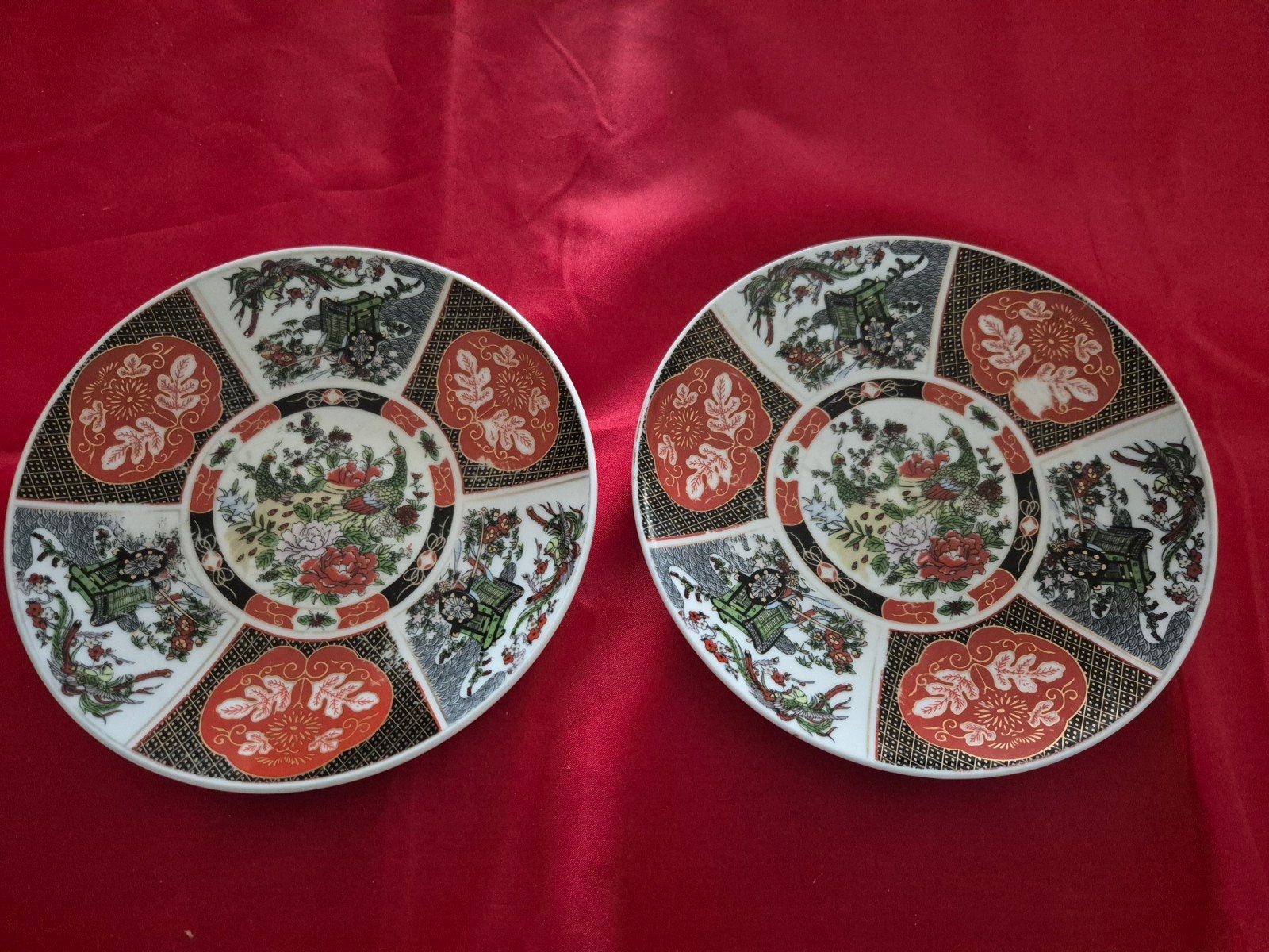 2 Vintage Imari-stijl Export Bordjes - Tabsil Taous, Antiek en Kunst, Ophalen of Verzenden