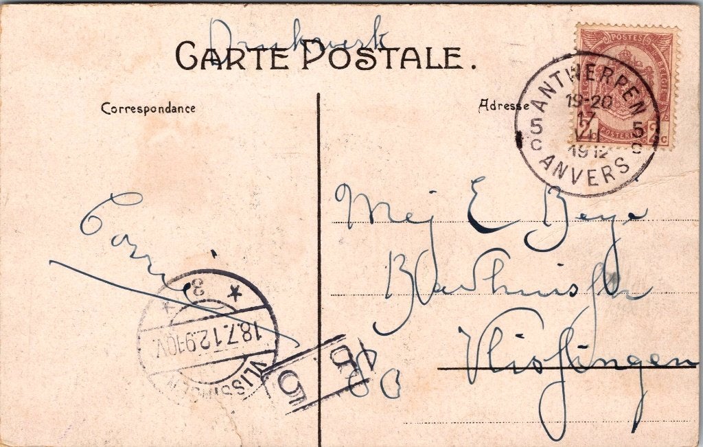 Antwerpen België - 8 oude postkaarten Stadhuis XII, Verzamelen, Ansichtkaarten | België, Verzenden, 1940 tot 1960, Gelopen, Antwerpen