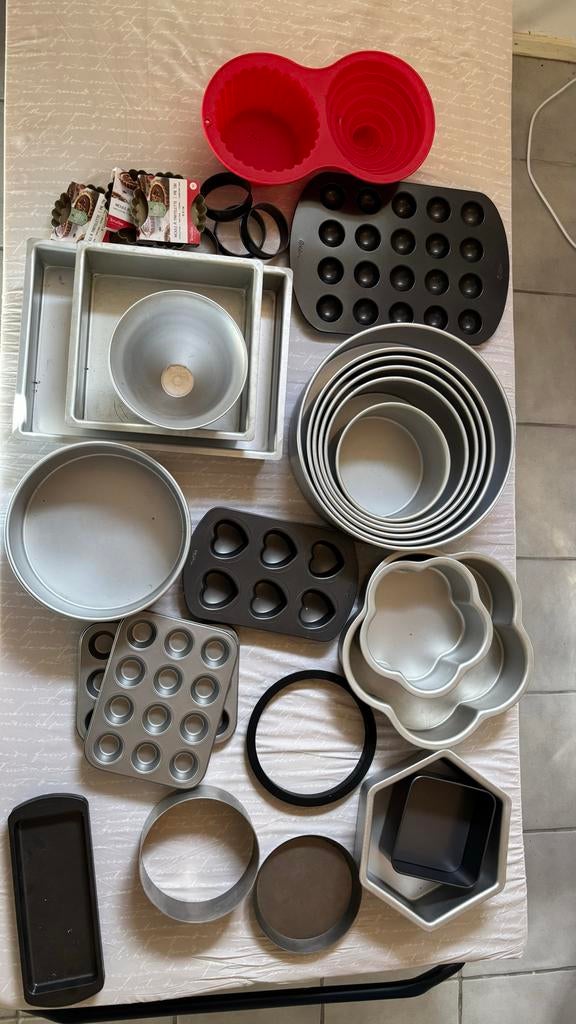Grote set bakspullen voor taarten en overige patisserie, Ophalen, Gebruikt, Taarten of Cupcakes, Overige typen