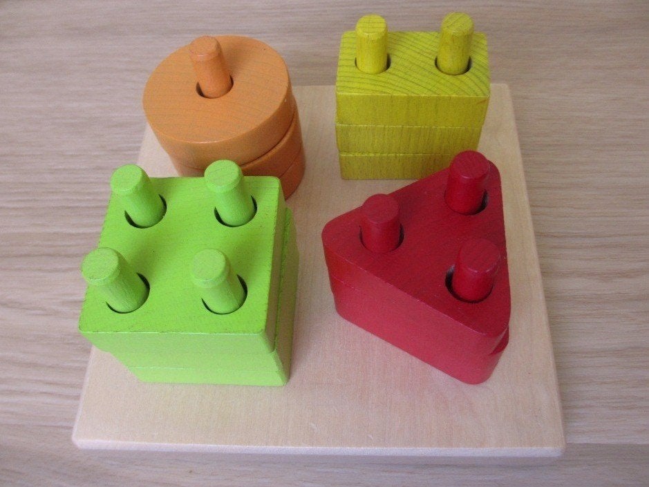 houten vormen om te stapelen / puzzelen, Ophalen of Verzenden, Zo goed als nieuw, Overige typen