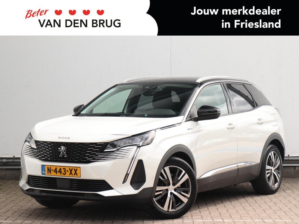 Peugeot 3008 1.6 HYbrid 225 Blue Lease Allure | Trekhaak afn, Auto's, Peugeot, Euro 6, 4 cilinders, Leder en Stof, Wit