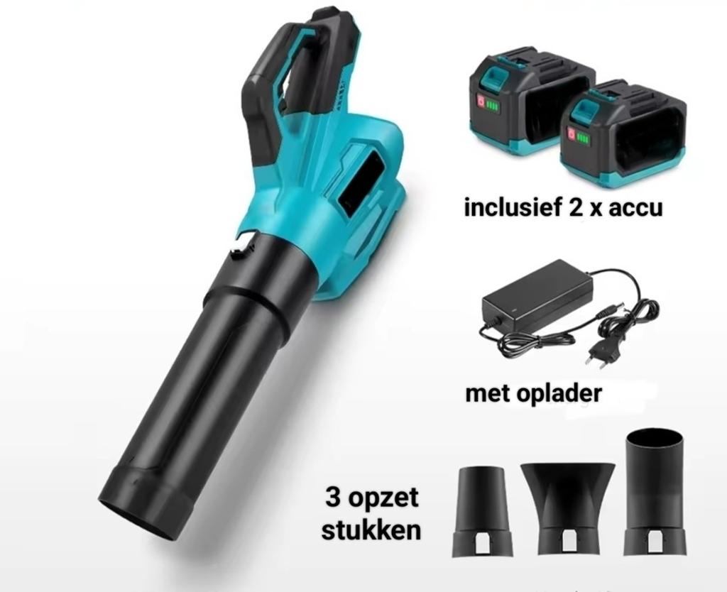 Krachtige Bladblazer + 2x 5.0ah accu(Makita 18v Compatible.), Tuin en Terras, Bladblazers, Nieuw, Makita 18v compatible, Ophalen of Verzenden