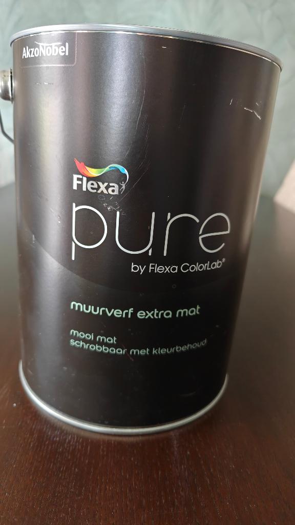 Bus muurverf groen merk Flexa, Ophalen, 5 tot 10 liter, Nieuw, Verf