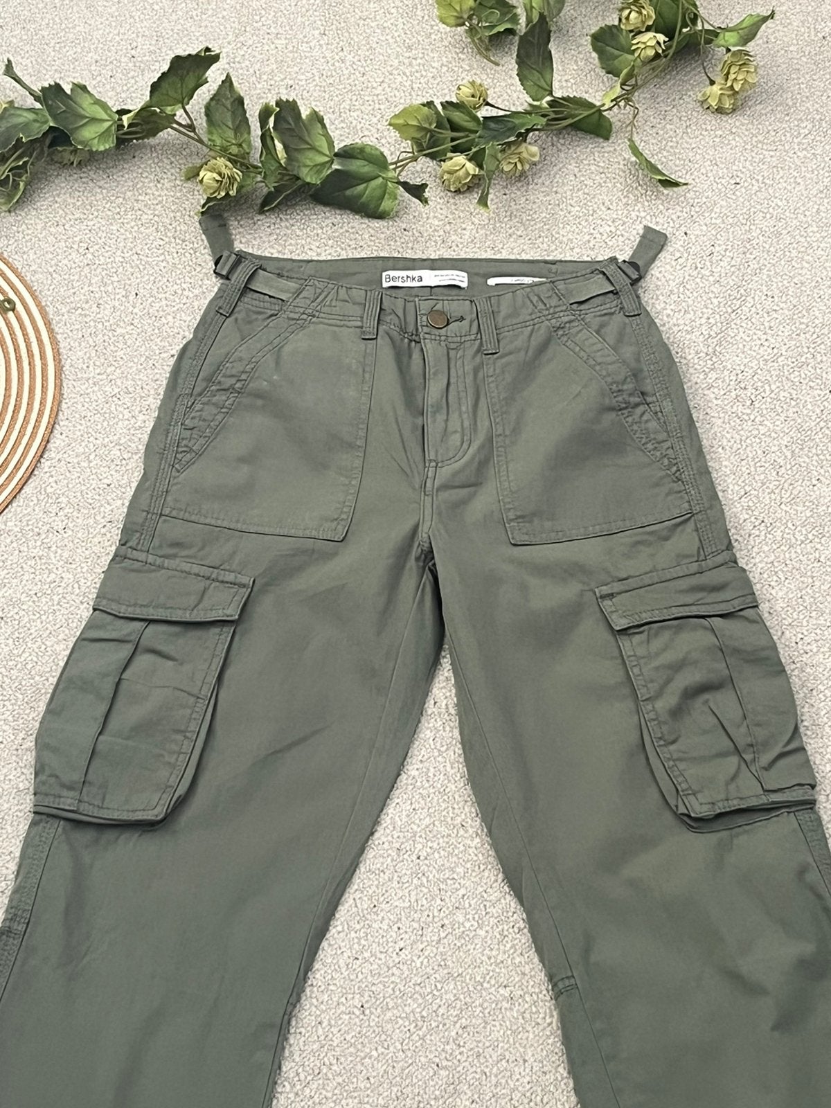Bershka Cargo Straight Broek - Maat 34 (XS), Ophalen of Verzenden, Zo goed als nieuw, Maat 34 (XS) of kleiner, Lang