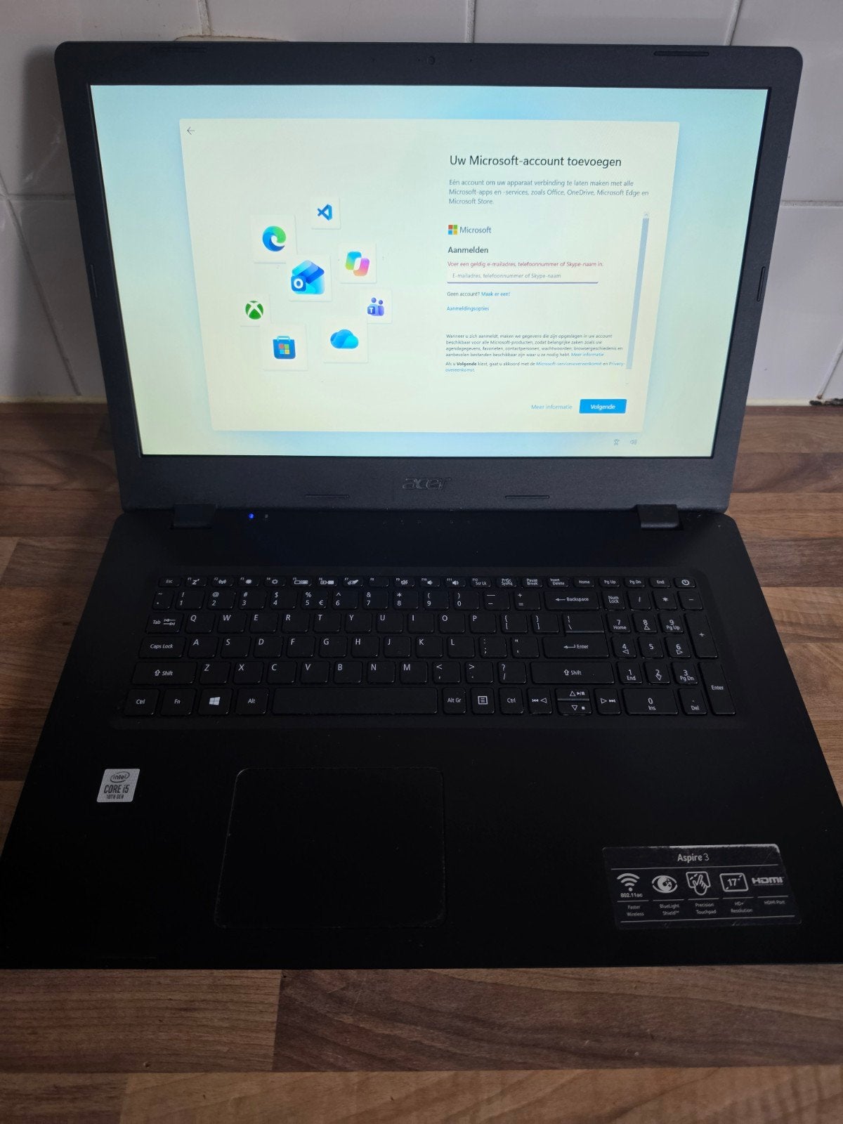 Acer Aspire 3 A317-32 Laptop - 17 inch, Intel Celeron, Gebruikt, Qwerty, Minder dan 2 Ghz, Ophalen of Verzenden