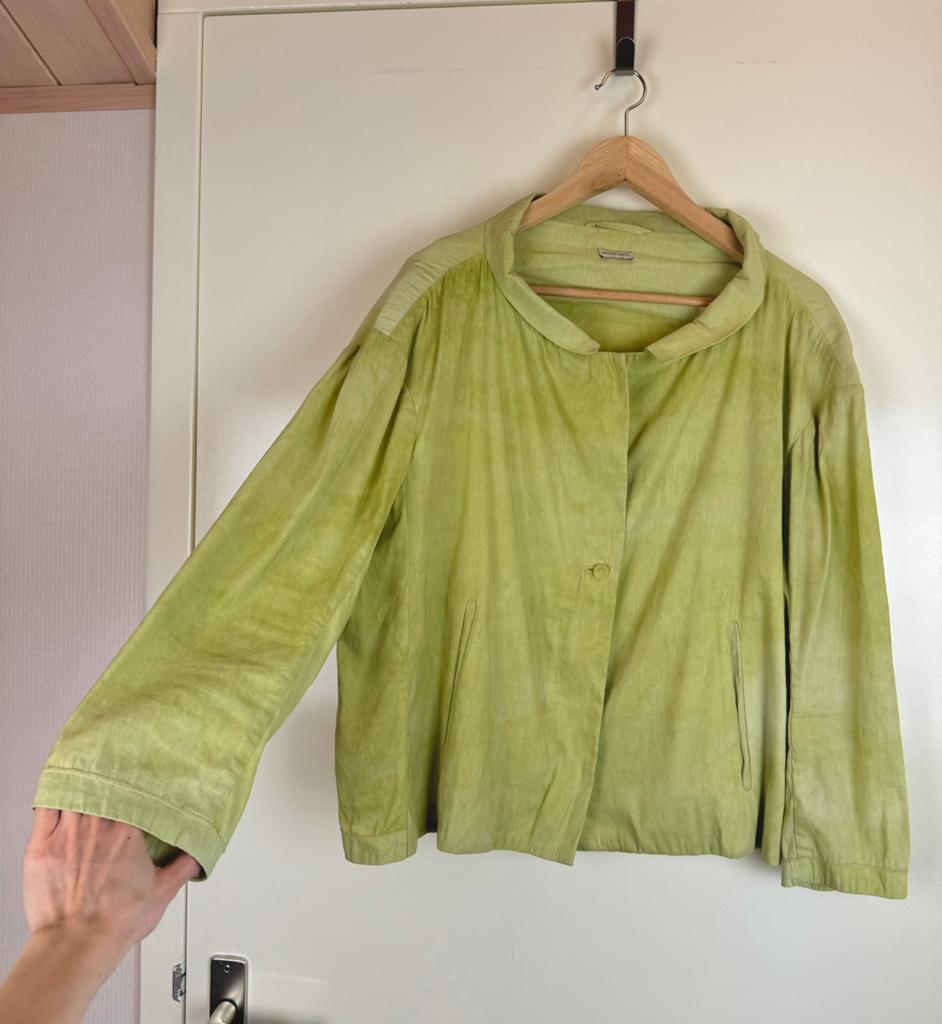 ANNETTE GORTZ Linen Summer Jacket Jas Green Avant Garde M, Kleding | Dames, Ophalen of Verzenden, Zo goed als nieuw, Maat 38/40 (M)
