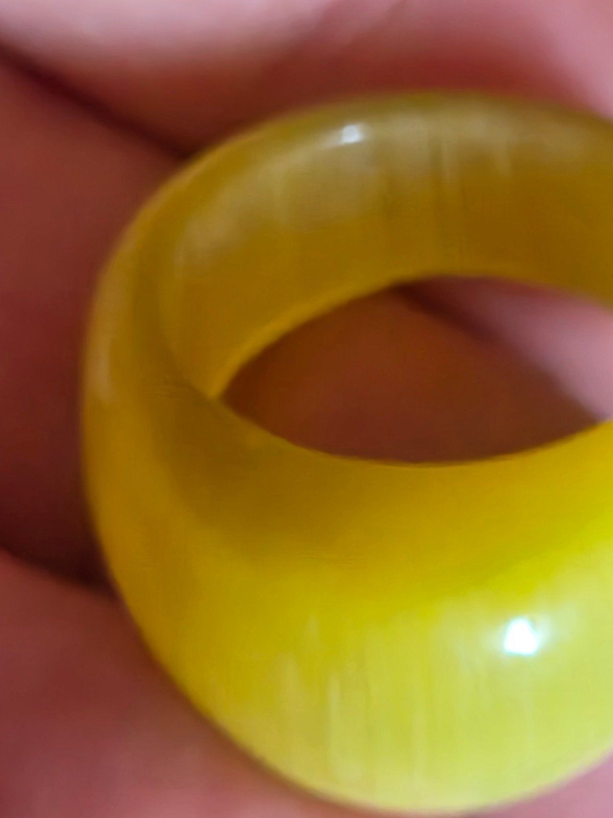 Stenen Glas Ring Maat 17, Sieraden, Tassen en Uiterlijk, Ringen, Overige materialen, Geel, Ophalen of Verzenden, Zo goed als nieuw