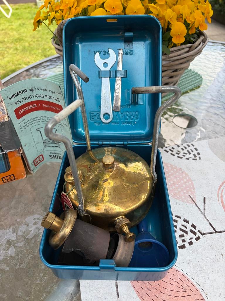 Vintage Shinabro Kerosine Campingbrander No. 340, Ophalen, Gebruikt