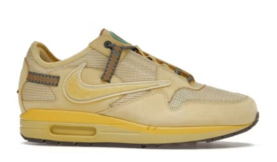 Nike Air Max 1 Travis Scott Cactus Jack Saturn Gold maat 43, Kleding | Heren, Schoenen, Overige kleuren, Nike, Nieuw, Ophalen of Verzenden