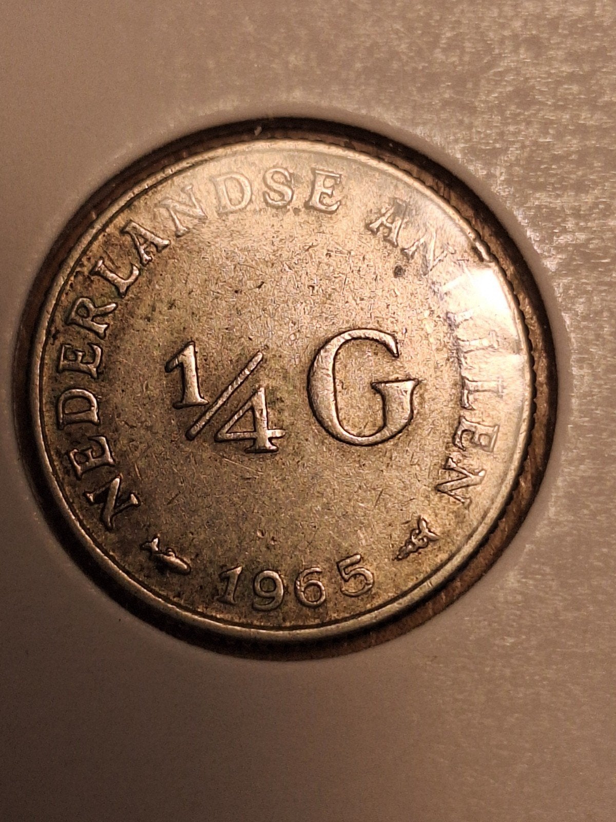 NEDERLANDSE ANTILLEN ¼ gulden 1965 (#51), Postzegels en Munten, Munten | Nederland, Koningin Juliana, Zilver, 25 cent, Ophalen of Verzenden