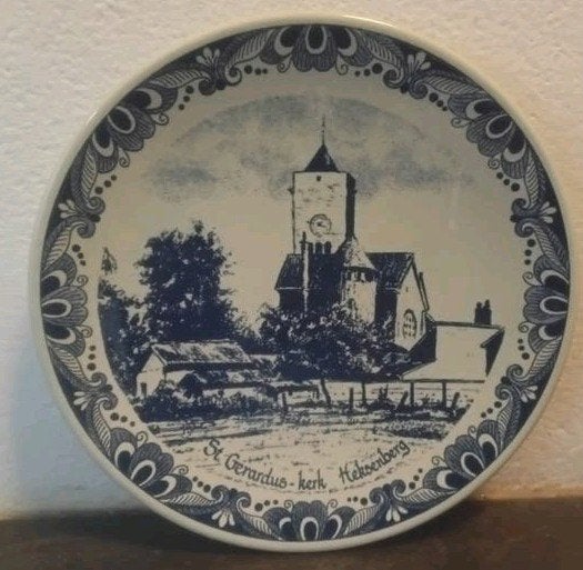 Heksenberg Heerlen 2x Delftsblauw St.Gerarduskerk / Heereweg, Ophalen of Verzenden