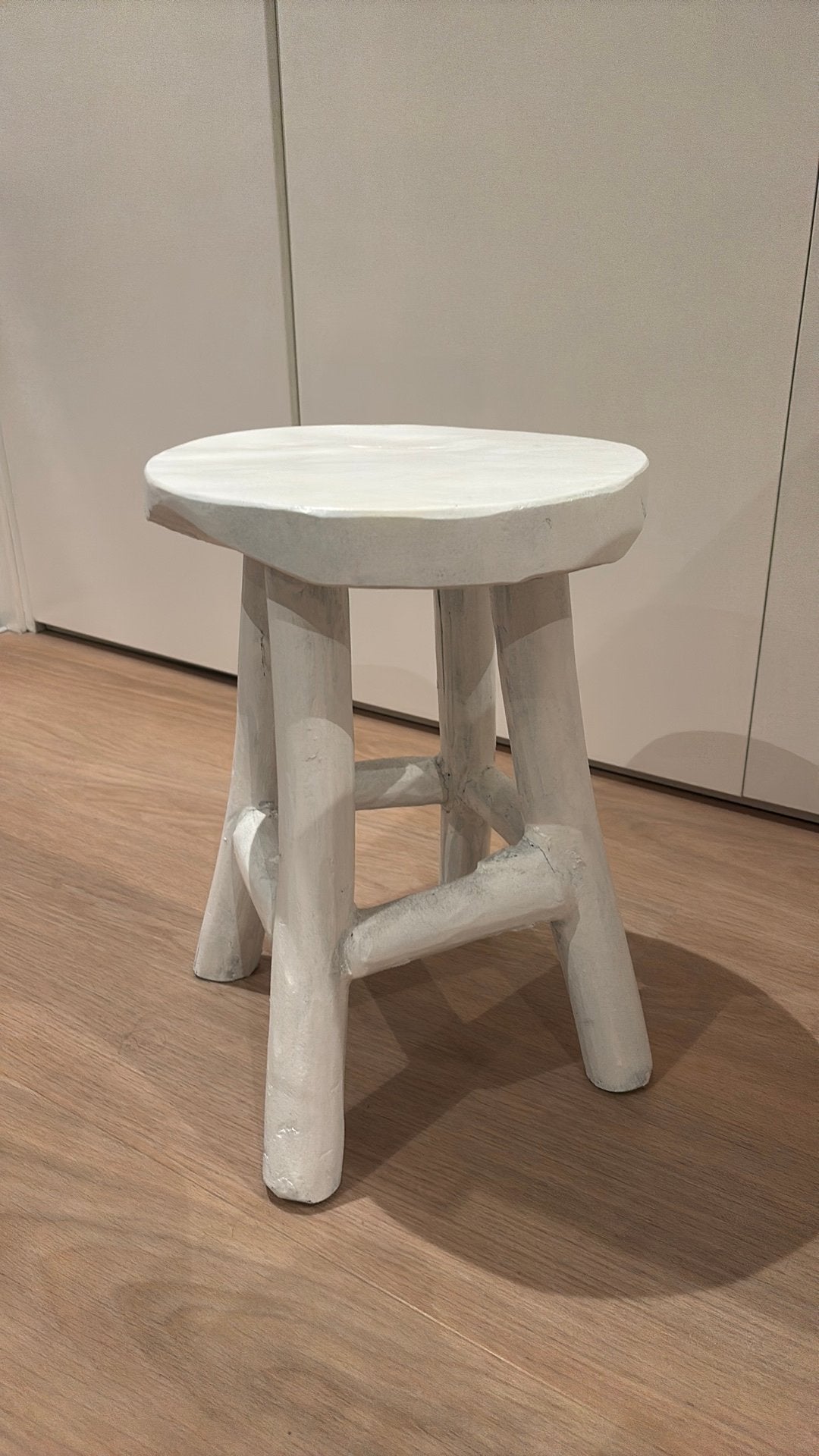 Houten kruk / bijzettafel, Huis en Inrichting, Tafels | Bijzettafels, Ophalen, Minder dan 45 cm, Minder dan 55 cm, Zo goed als nieuw
