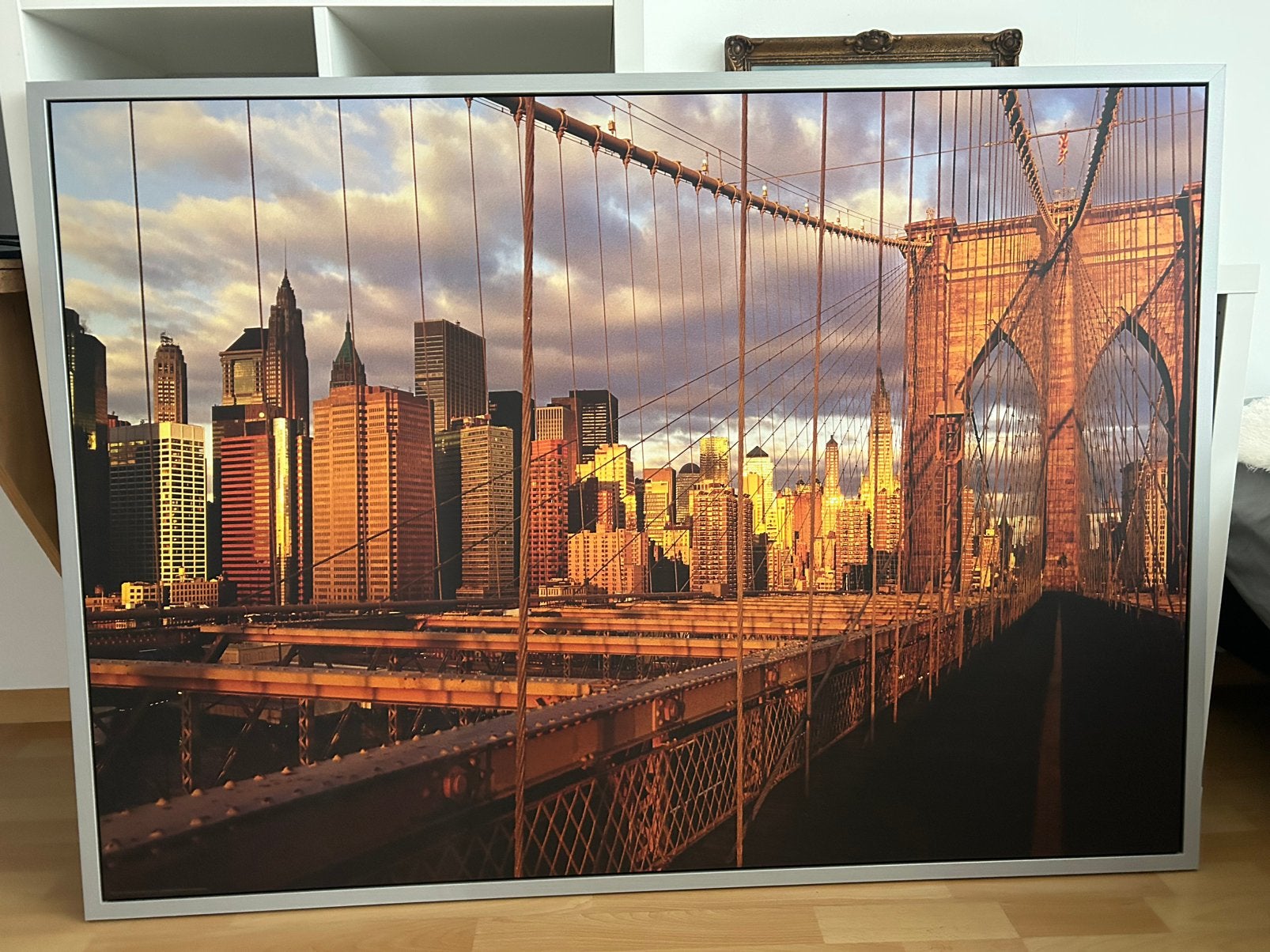 Schilderij Brooklyn Bridge NY, Ophalen, 125 cm of meer, Zo goed als nieuw, Foto of Poster