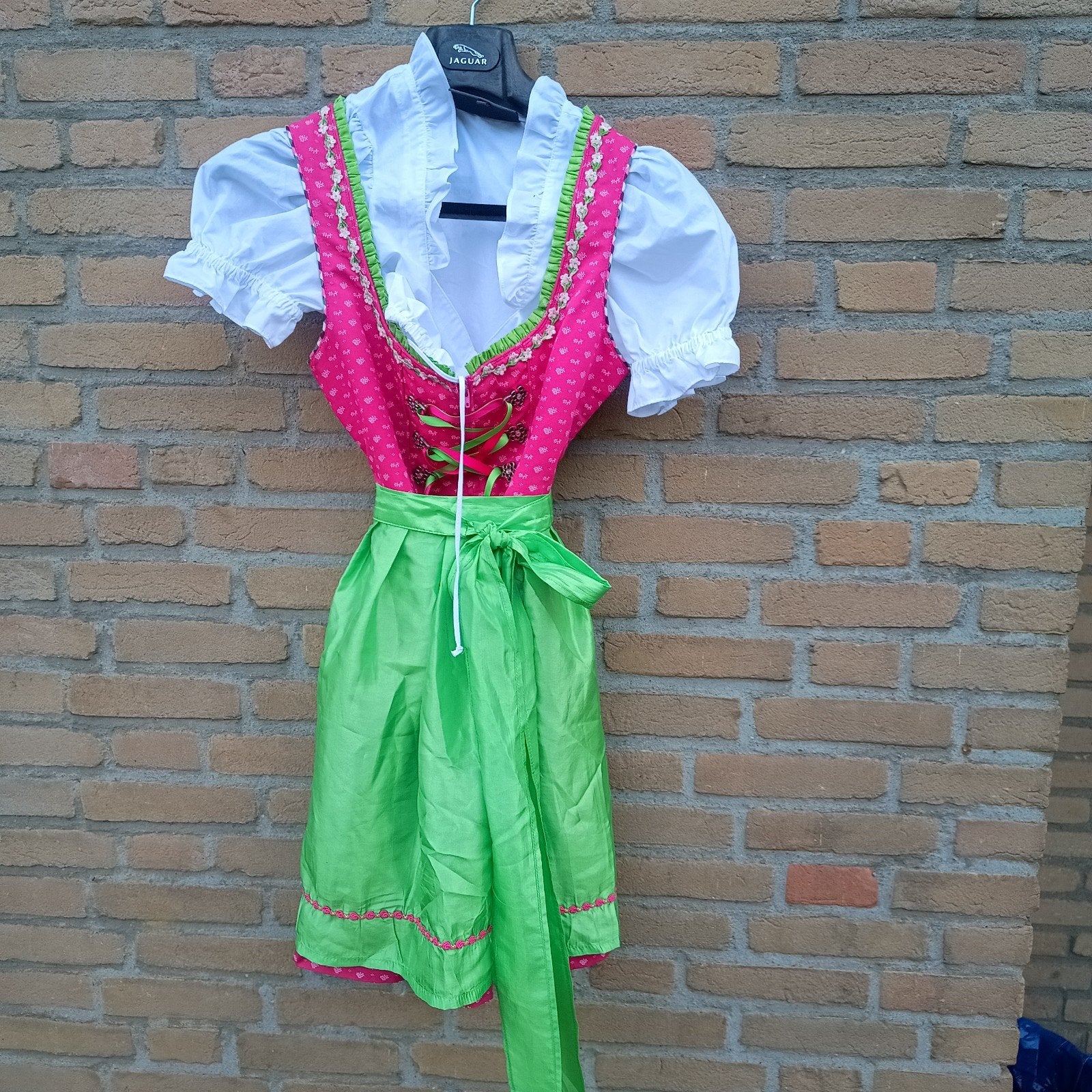 Dirndl 36 set Alpin de Luxe met schortje en blouse, Ophalen of Verzenden, Zo goed als nieuw, Maat 36 (S), Overige thema's
