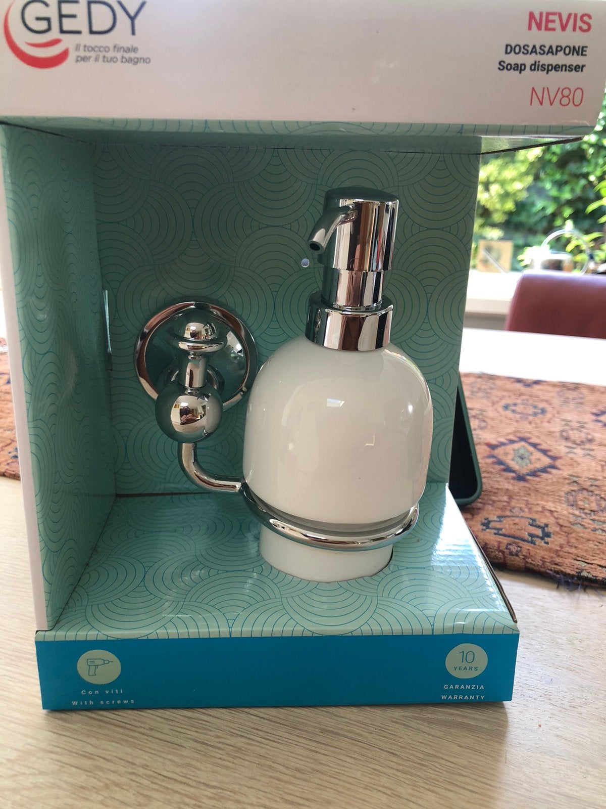Zeeppomp zeepdispenser gedy nevis NIEUW, Huis en Inrichting, Ophalen of Verzenden, Nieuw, Wit, Overige typen