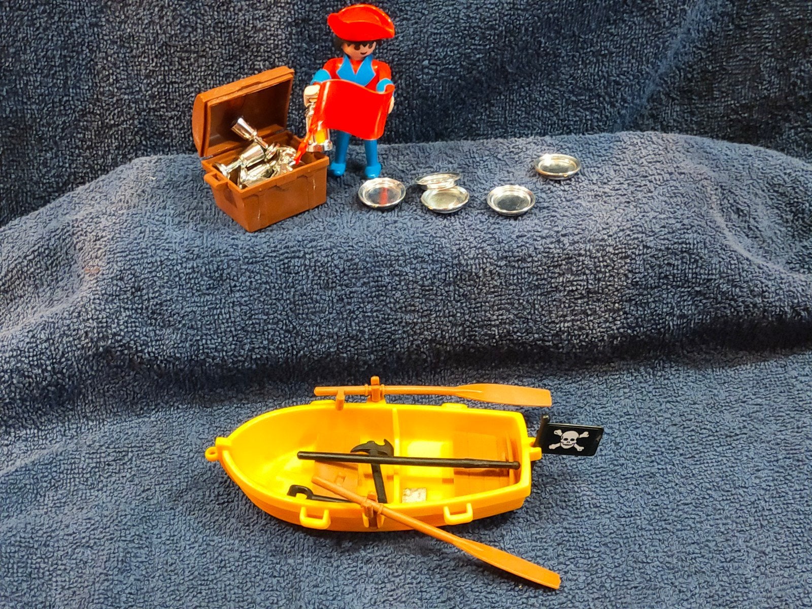Playmobil Piraten Set 3570 met Schat en Boot, Gebruikt, Losse onderdelen, Fantasy, Ophalen of Verzenden