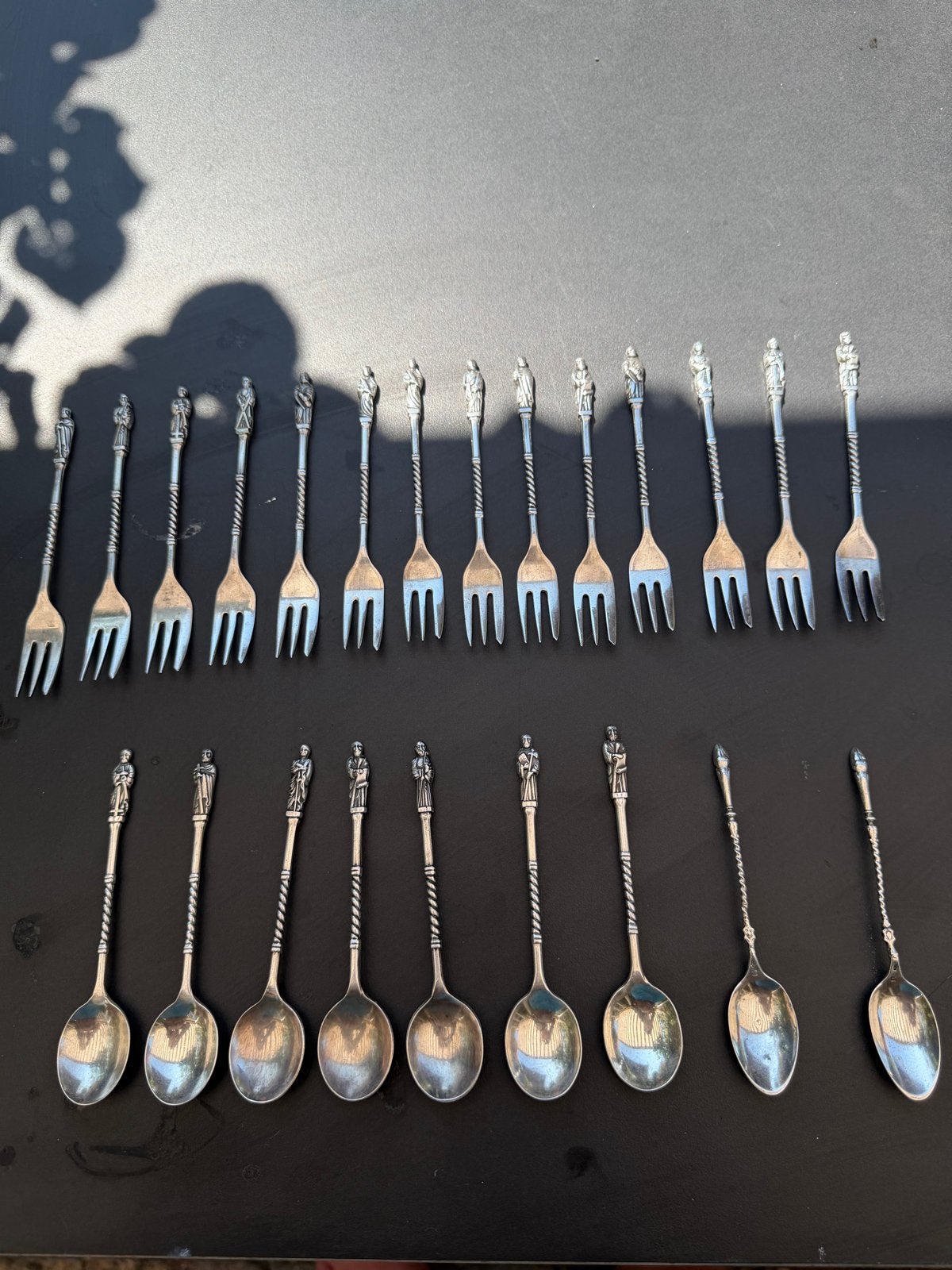 Set van Apostel lepels en vorkjes, Antiek en Kunst, Antiek | Bestek, Ophalen