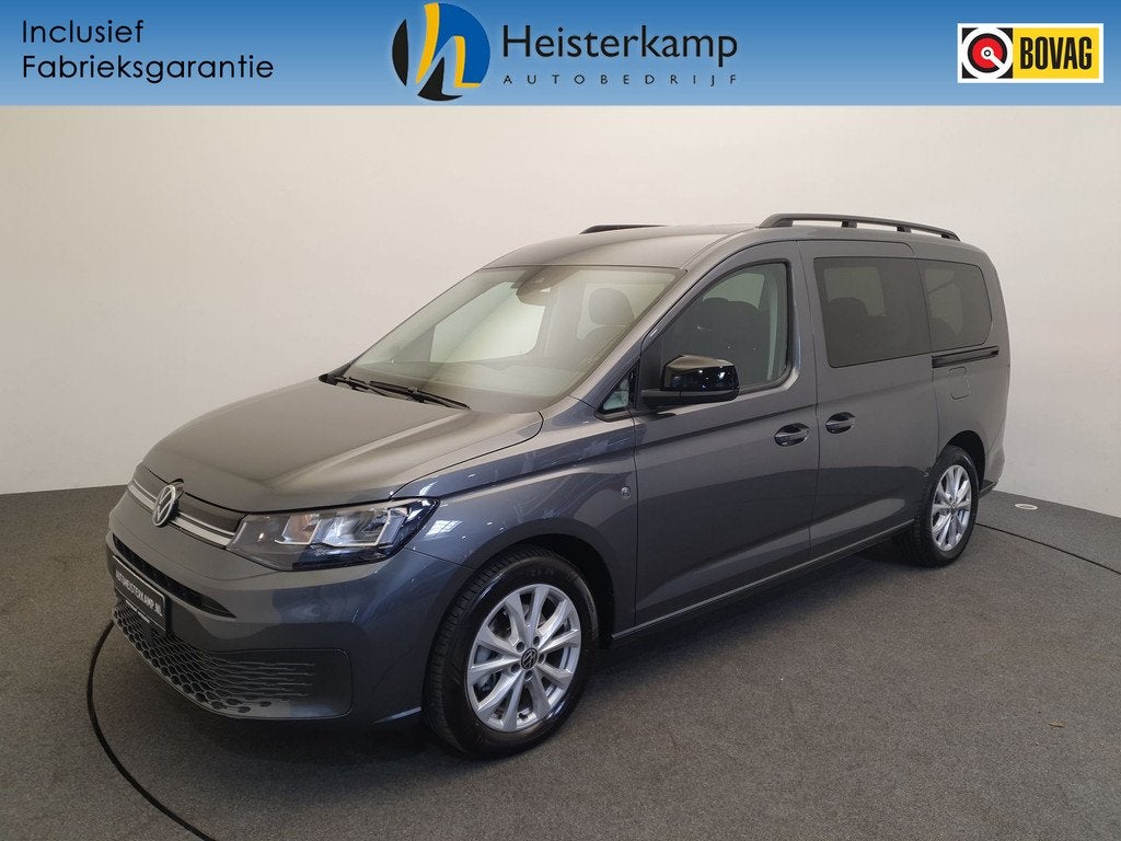 Volkswagen Caddy Maxi Maxi 1.5 TSI DSG/AUT 7p Cruise Control, Auto's, Volkswagen, Stof, Zwart, 4 cilinders, Bedrijf