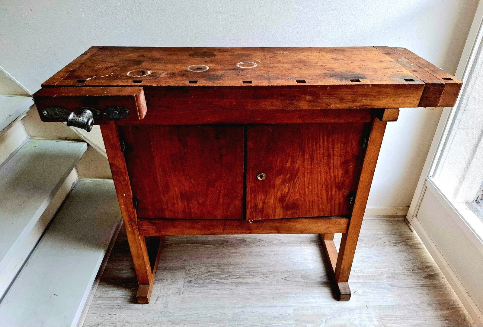 Antieke houten werkbank / timmermanswerkbank, Ophalen, Gebruikt, 25 tot 50 cm, 50 tot 100 cm