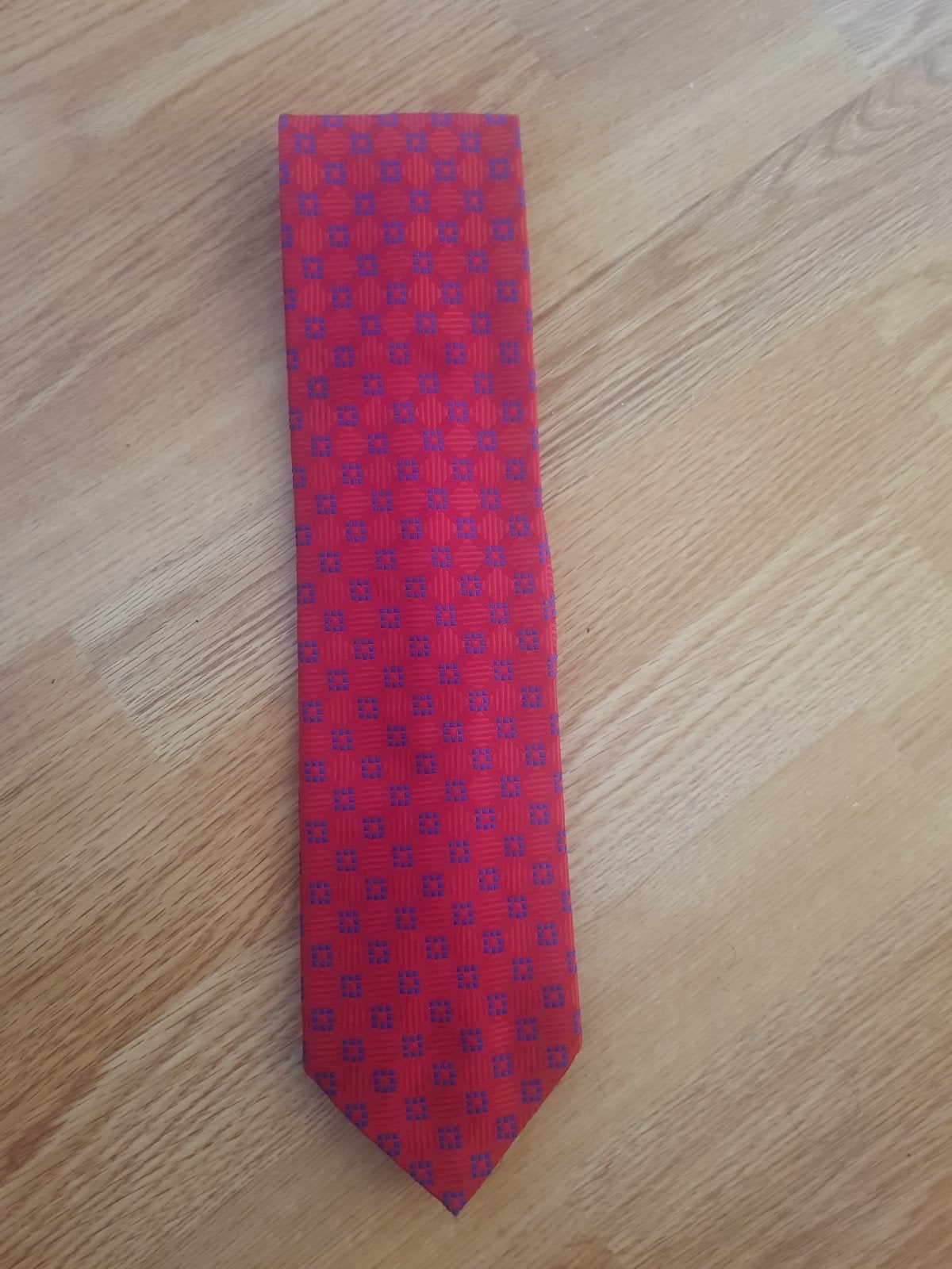 Rood met blauwe Canda stropdas ***zgan***, Kleding | Heren, Ophalen of Verzenden, Zo goed als nieuw, Rood, Met patroon