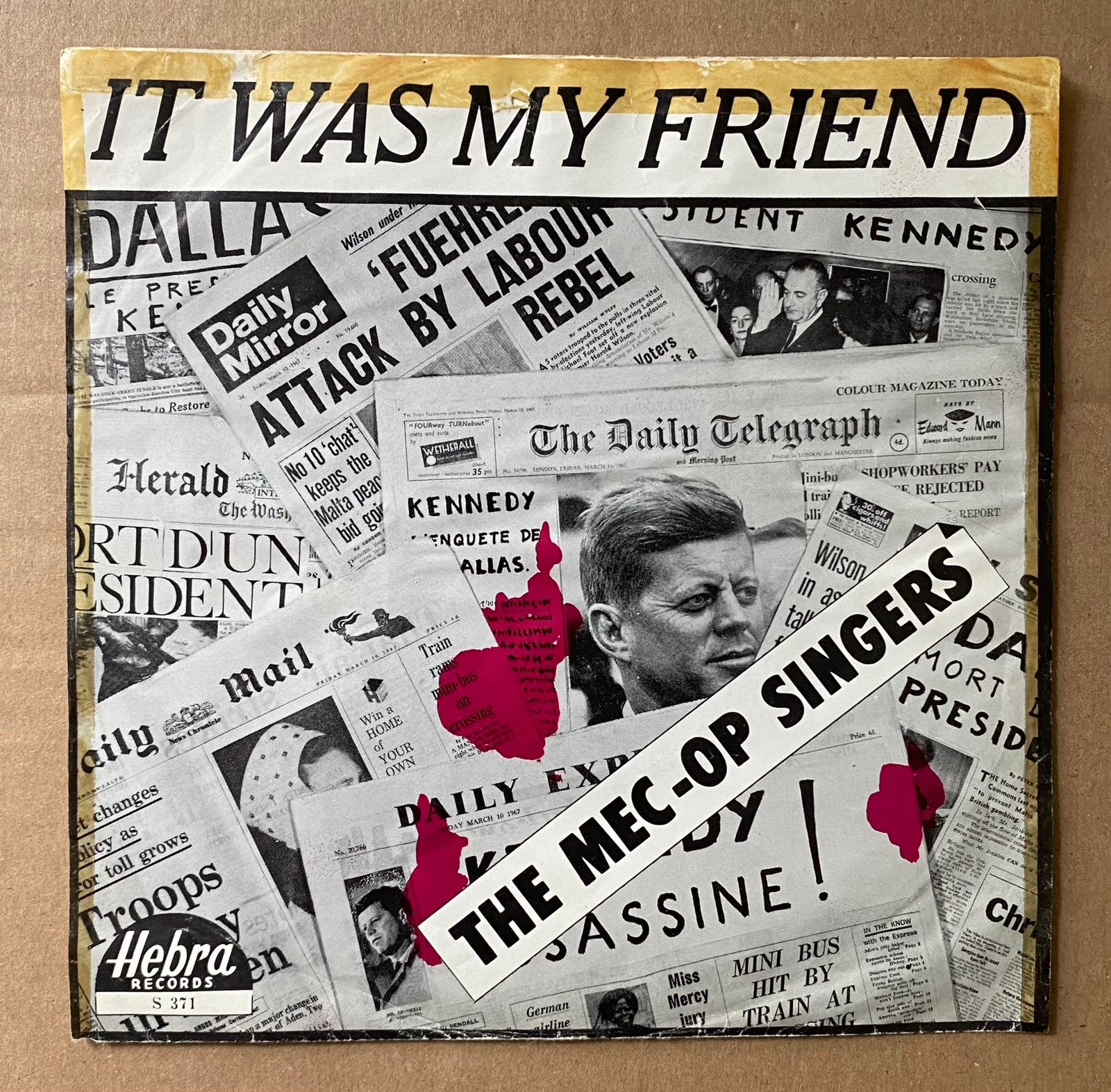 7” THE MEC-OP SINGERS - It Was My Friend (1967 België), Cd's en Dvd's, Gebruikt, Verzenden, 7 inch, Beschermende buitenhoes