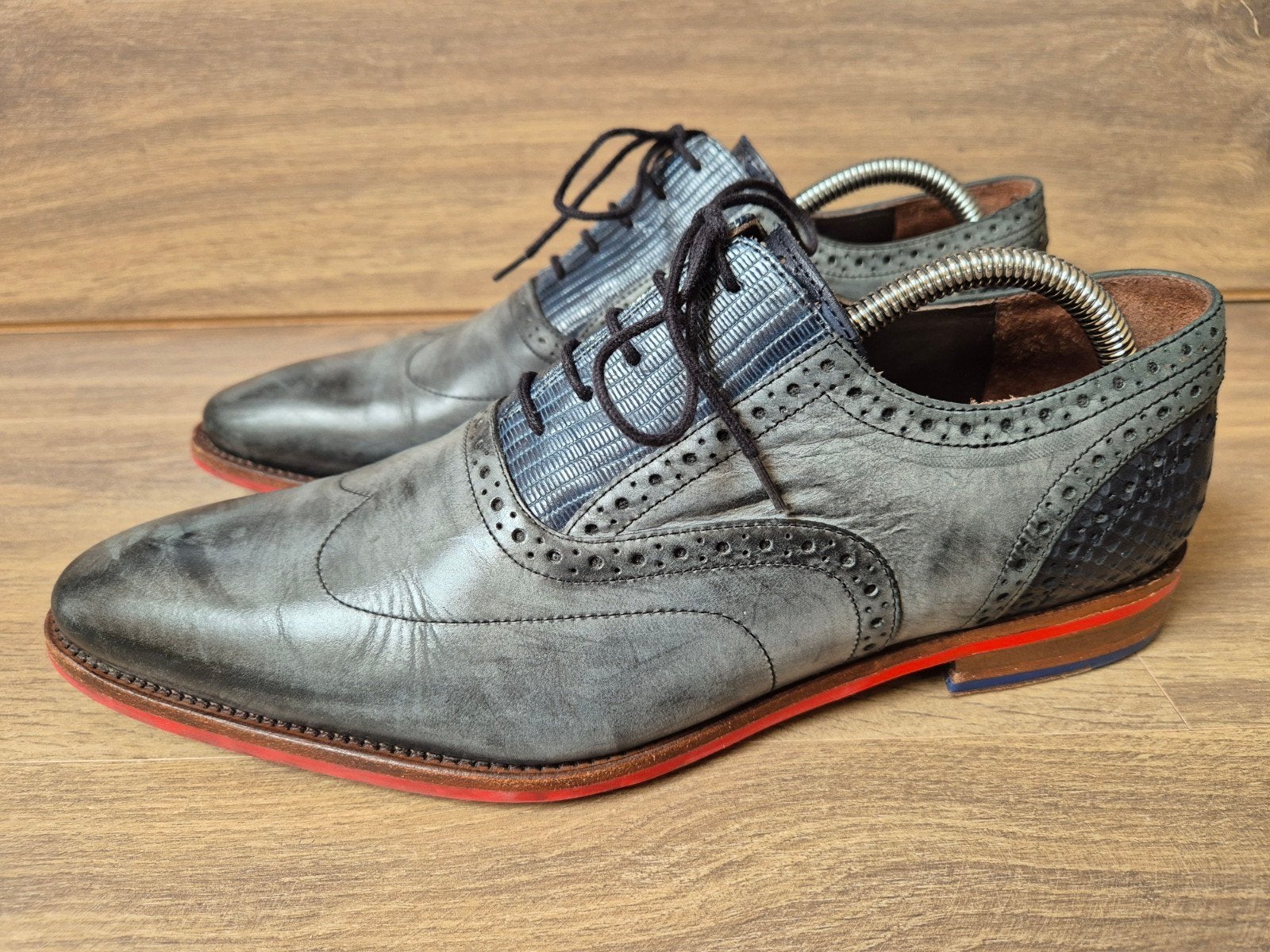 Floris van Bommel herenschoenen maat 41.5 / 7.5, Blauw, Floris van Bommel, Ophalen of Verzenden, Zo goed als nieuw
