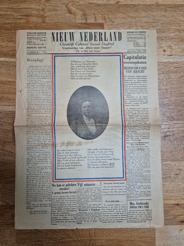 Wo2 verzetskrant Klein Maar Dapper, 5 mei 1945, Verzamelen, Militaria | Tweede Wereldoorlog, Ophalen of Verzenden, Nederland, Boek of Tijdschrift