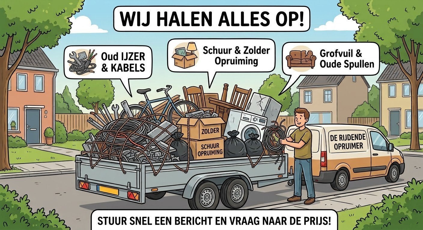 Grofvuil, Oud ijzer , sloop , tuin, Ophalen, IJzer