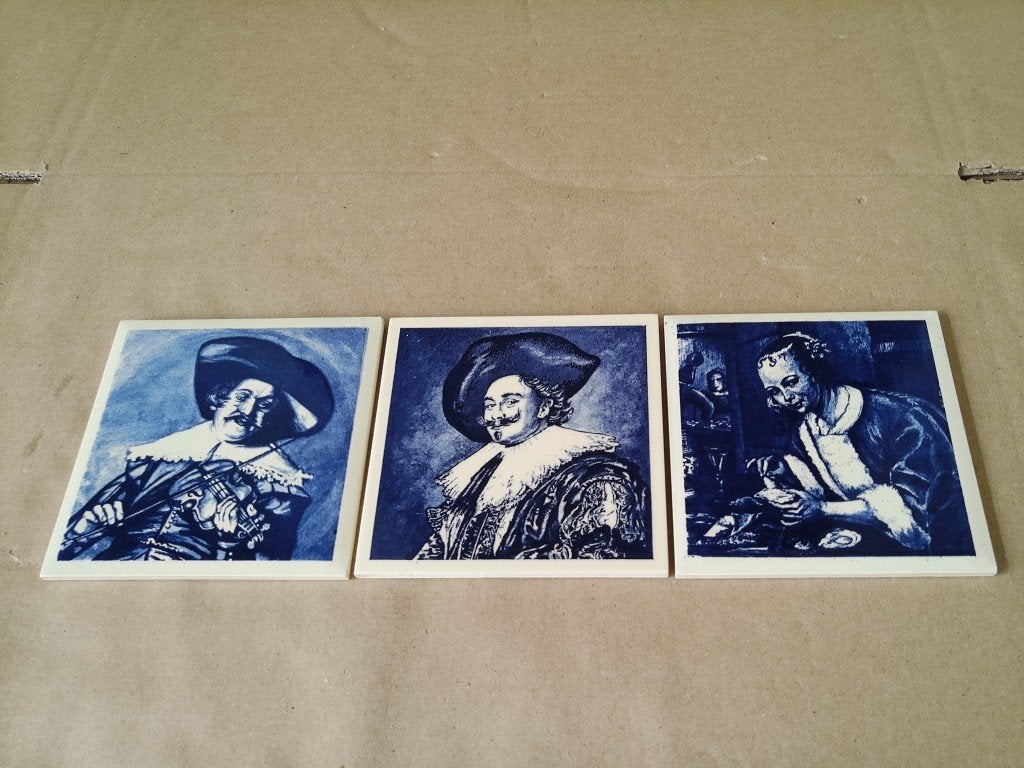 Vintage tegel met 17e-eeuwse schilderij 19euro per stuk11x11, Ophalen of Verzenden