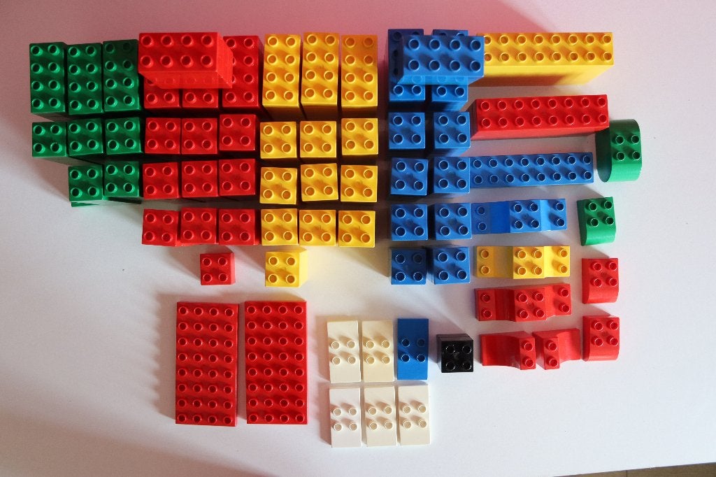 Duplo -Groot aantal bouwstenen - diverse groottes en kleuren, Ophalen of Verzenden, Gebruikt, Overige merken
