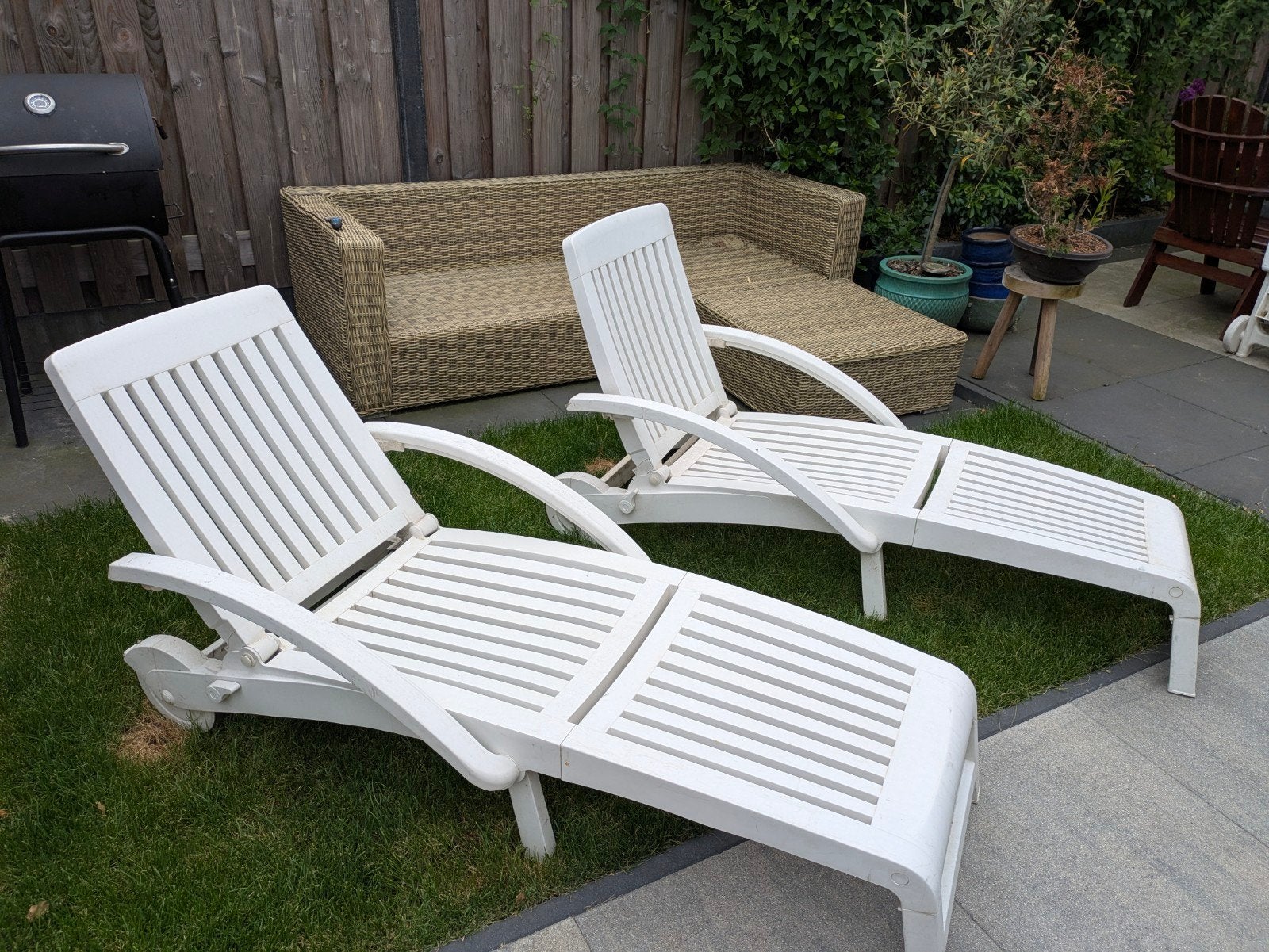Hartman ligstoelen met kussens, Ophalen, Gebruikt, Kunststof
