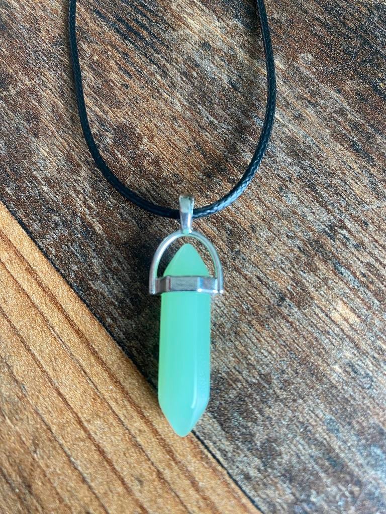 Mint groene Hanger Ketting, Overige materialen, Nieuw, Ophalen of Verzenden, Met edelsteen