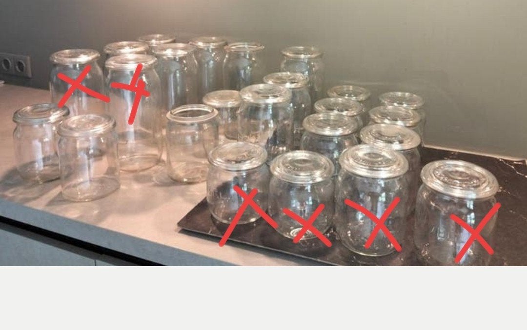 Weckpotten verschillende maten. €2 per pot. 18 stuks., Huis en Inrichting, Verzenden, Zo goed als nieuw