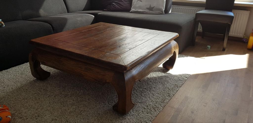 Mooie opium tafel, Ophalen, 50 tot 100 cm, Koloniaal, Vierkant