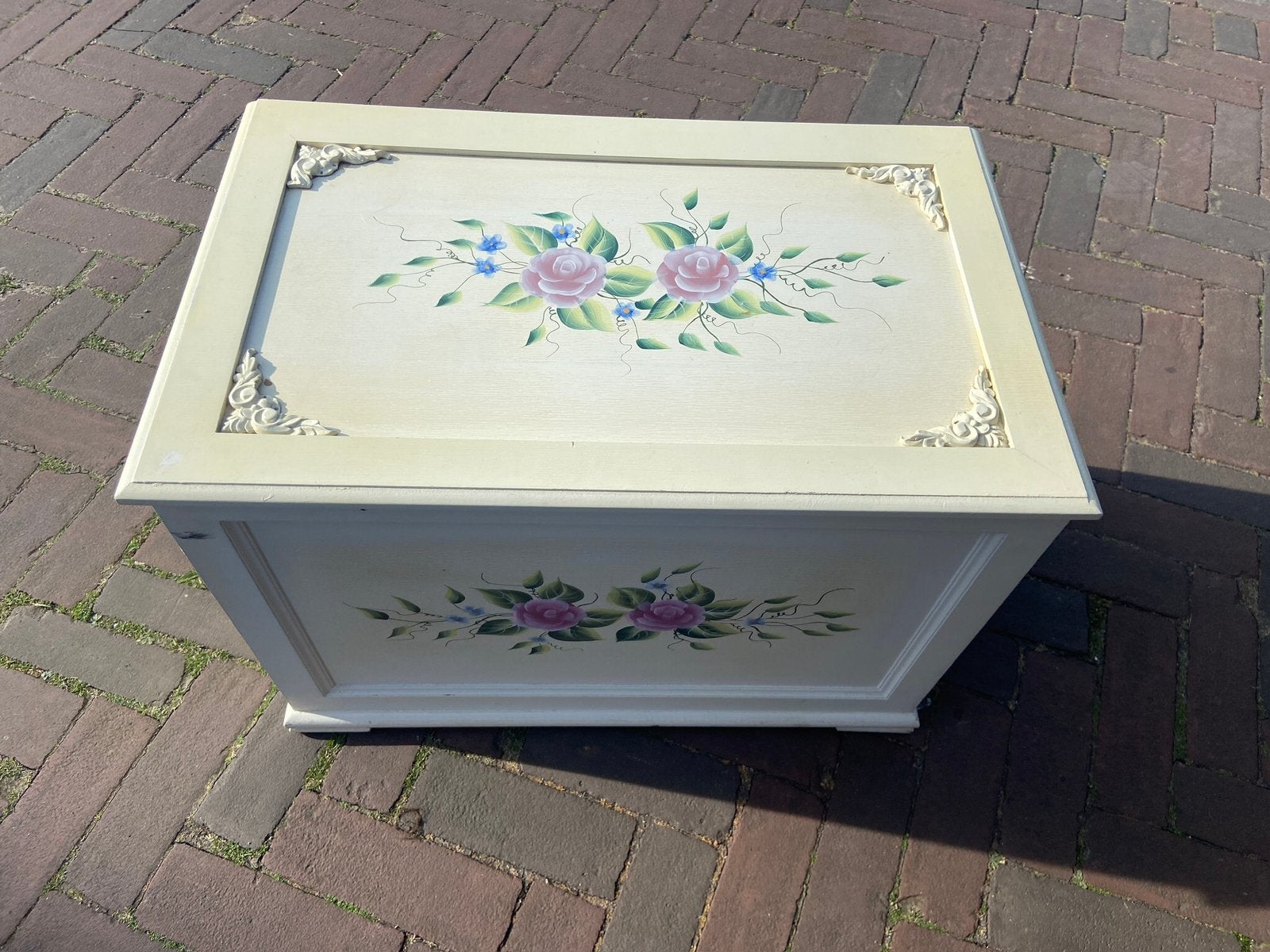 Zeer sjiek antieke brocante deken kist opberg kist luxe kast, Ophalen of Verzenden, Zo goed als nieuw, 50 tot 100 cm, Minder dan 50 cm