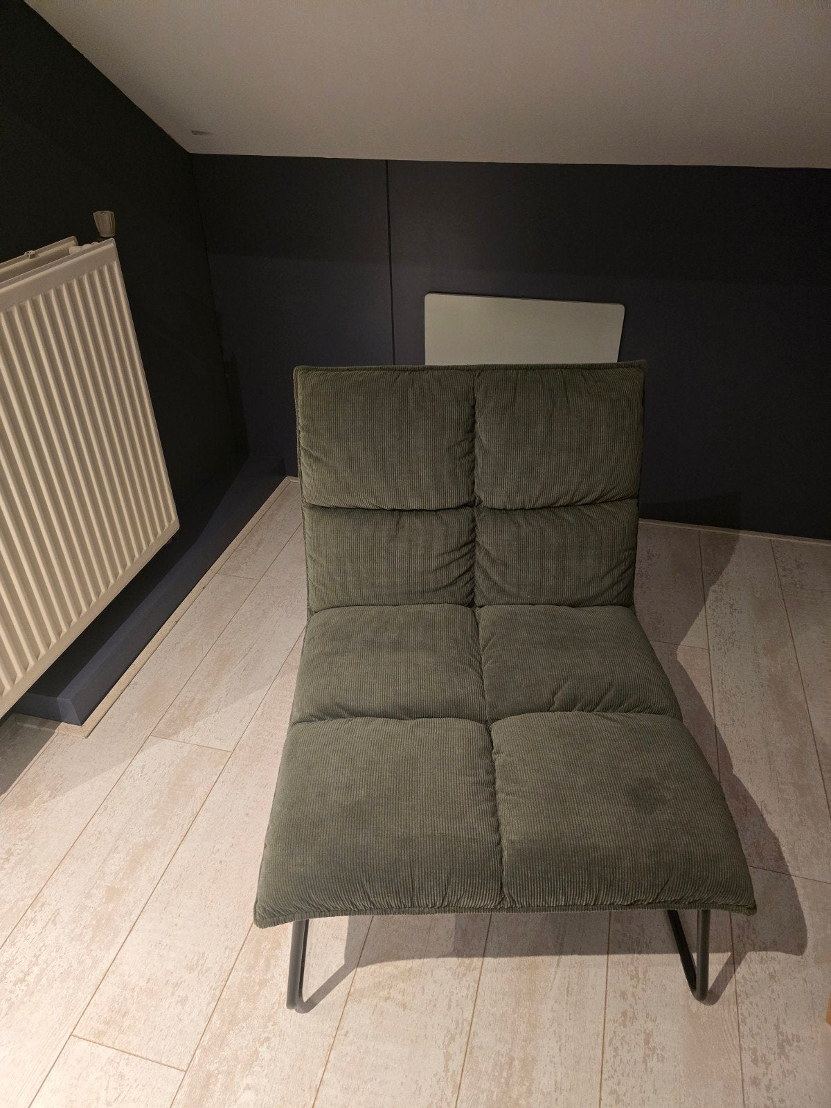 Groene relaxfauteuil - 60x70x76 cm, Huis en Inrichting, Fauteuils, Ophalen, Minder dan 75 cm, Zo goed als nieuw, Stof
